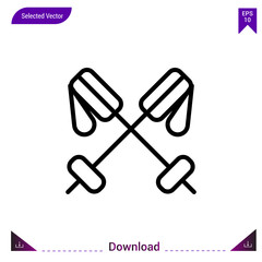 ski-sticks icon vector . Best modern, simple, isolated, application ,seasons icons, logo, flat icon for website design or mobile applications, UI / UX design vector format