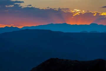 Sunset in the mountains