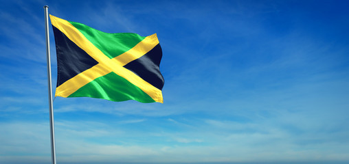 The National flag of Jamaica