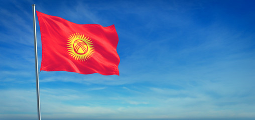 The National flag of Kyrgyzstan