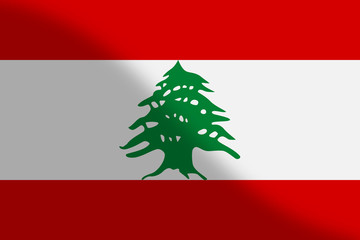 national flag of lebanon shiny. background