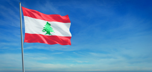 The National flag of Lebanon