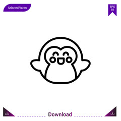 penguin icon vector . Best modern, simple, isolated, application , logo, flat icon for website design or mobile applications, UI / UX design vector format