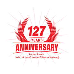 127 years logo design template. 127th anniversary vector and illustration.