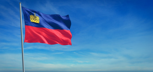 Naklejka premium The National flag of Liechtenstein