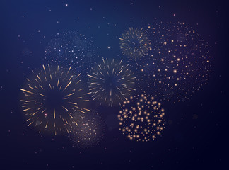 Fototapeta premium Bright Colorful Fireworks on night background