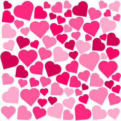 seamless pattern with hearts on white background