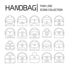 Fototapeta premium handbag and pouch icons thin line design