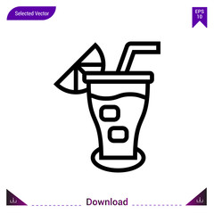 juice icon vector . Best modern, simple, isolated, application , logo, flat icon for website design or mobile applications, UI / UX design vector format