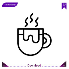 hot-chocolate icon vector . Best modern, simple, isolated, application , logo, flat icon for website design or mobile applications, UI / UX design vector format