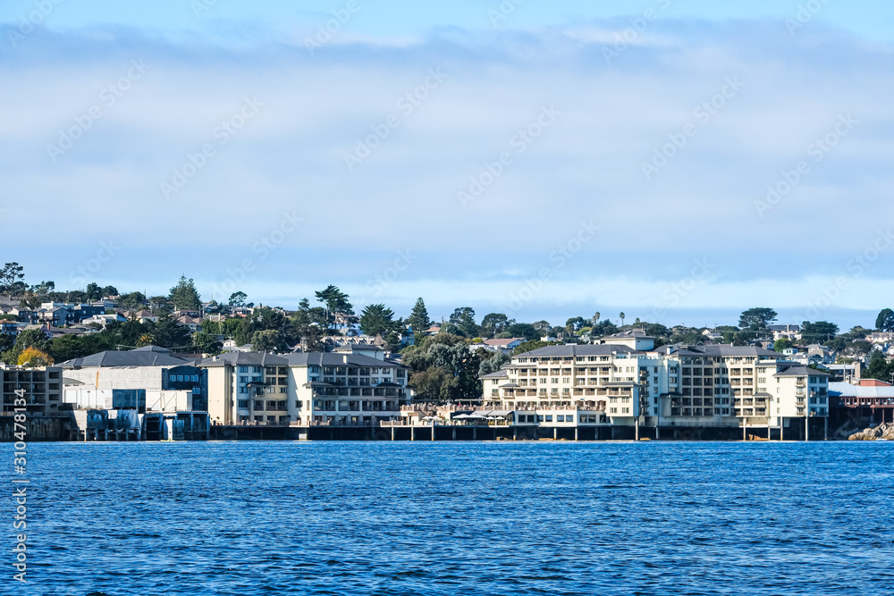 Poster Condos on Monterey Coast Past Blue Sea