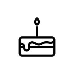 Festive cake icon vector. A thin line sign. Isolated contour symbol illustration