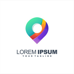 Fototapeta premium awesome pin gradient logo design