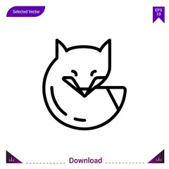 fox icon vector . Best modern, simple, isolated, application ,seasons icons, logo, flat icon for website design or mobile applications, UI / UX design vector format