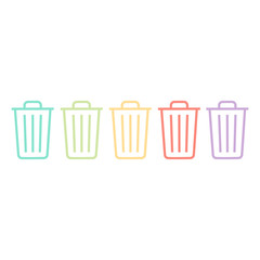 illustration colorful bin isolated on white
