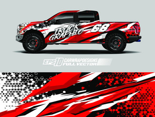 Vehicle wrap design vector. Graphic abstract stripe racing background kit designs for wrap race car, rally, adventure and livery. Full vector eps 10 - obrazy, fototapety, plakaty