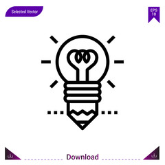 creativity icon vector . Best modern, simple, isolated, application ,job-resume icons, logo, flat icon for website design or mobile applications, UI / UX design vector format