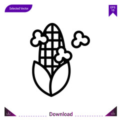 corn icon vector . Best modern, simple, isolated, application ,seasons icons, logo, flat icon for website design or mobile applications, UI / UX design vector format