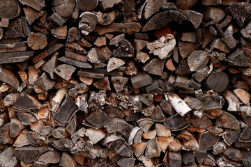 Wood prepared for winter for heating the house