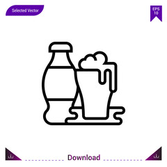 cola icon vector . Best modern, simple, isolated, application , logo, flat icon for website design or mobile applications, UI / UX design vector format