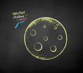 Vector color chalk drawn illustration of Moon