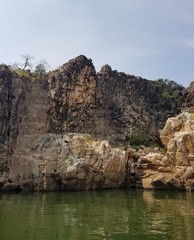 Fototapeta na wymiar Marble Rocks in Bhedaghat Jabalpur