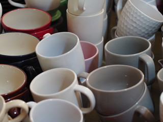 Stack of ceramic coffee cups
