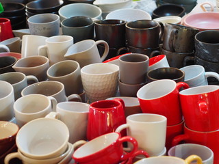 Stack of ceramic coffee cups