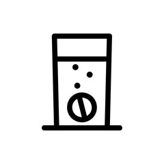 vitamins and a glass of water icon vector. A thin line sign. Isolated contour symbol illustration