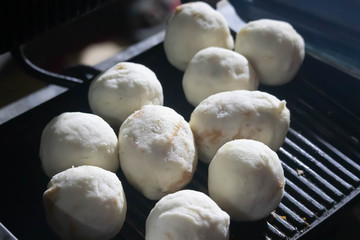 Raw Prepared Corn Cheese Balls For Frying Cooking In Hot Oil