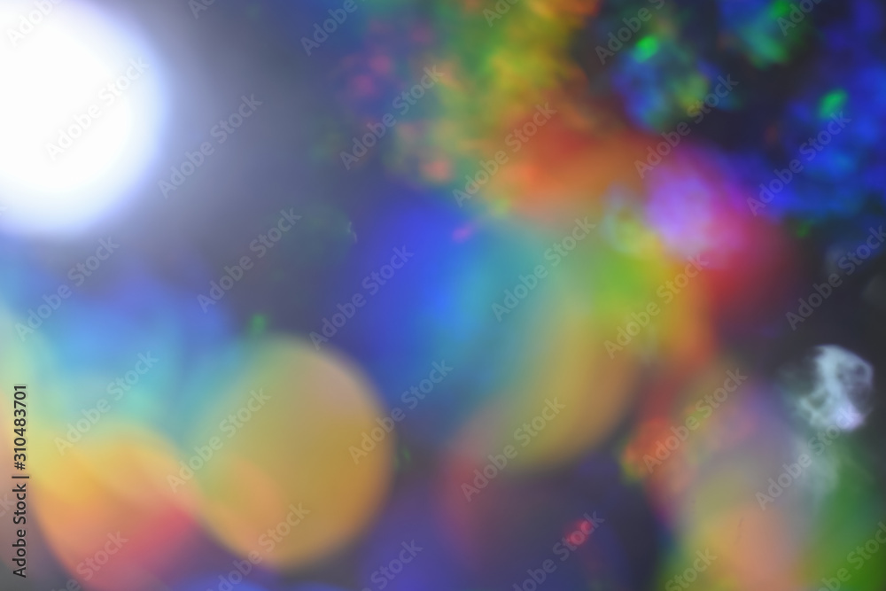 Aufkleber abstract rainbow bokeh light leak shine bokeh defocused light leak overlay background