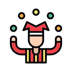 Obraz premium circus artist related to art or craft vector in filled style
