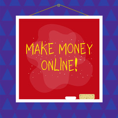 Conceptual hand writing showing Make Money Online. Concept meaning making profit using internet like freelancing or marketing Asymmetrical uneven shaped pattern object multicolour design