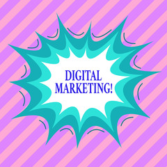 Handwriting text Digital Marketing. Conceptual photo market products or services using technologies on Internet Asymmetrical uneven shaped format pattern object outline multicolour design