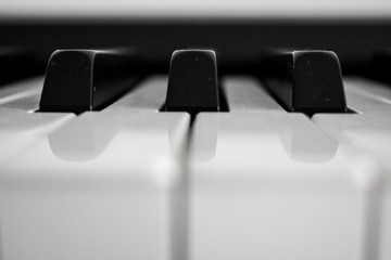 closeup of a piano keyboard