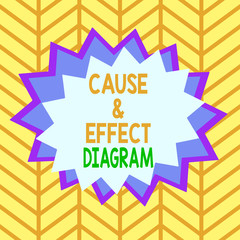 Handwriting text Cause and Effect Diagram. Conceptual photo Visualization tool to categorize potential causes Asymmetrical uneven shaped format pattern object outline multicolour design