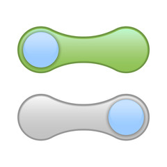 Fototapeta premium Slider on and off. Green and gray menu background, suitable for your applications and ideas. Isolated vector on a white background