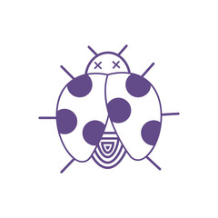 Software bug icon on white background