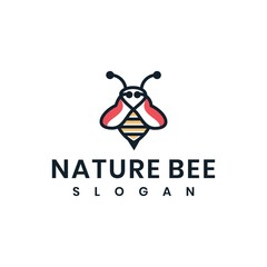 nature logo bee minimalist vector logo