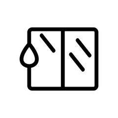cleaning the windows of the vector icon. A thin line sign. Isolated contour symbol illustration