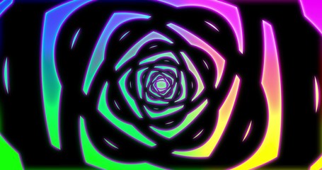 Abstracts rainbow spiral psihodelic tunnel background. animation. Virtual reality future design . 3D rendering
