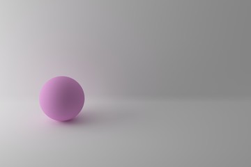 Pink Balls on white background- 3d rendering	