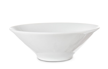 Empty ceramic bowl on white background
