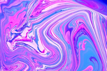 White-pink-lilac abstract marble background. Acrylic paint flows freely and creates an interesting...