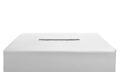 Ballot box on white background