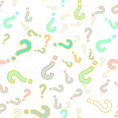 Quiz seamless pattern. Question marks, doubt, faq