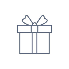 Gift box, present icon isolated on the white background