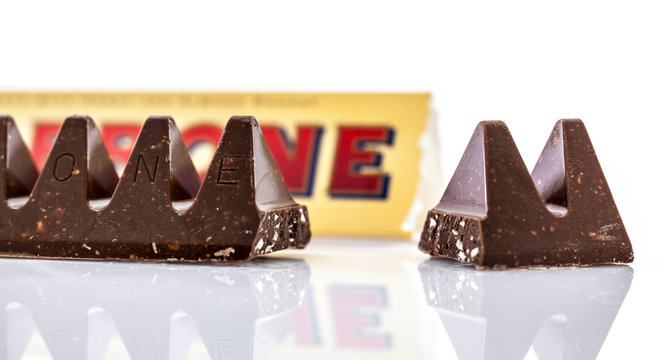 Open packet of Toblerone