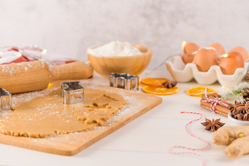 Raw dough for christmas cookies