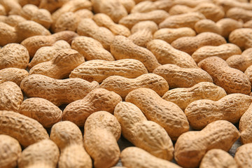Heap of tasty peanuts, closeup